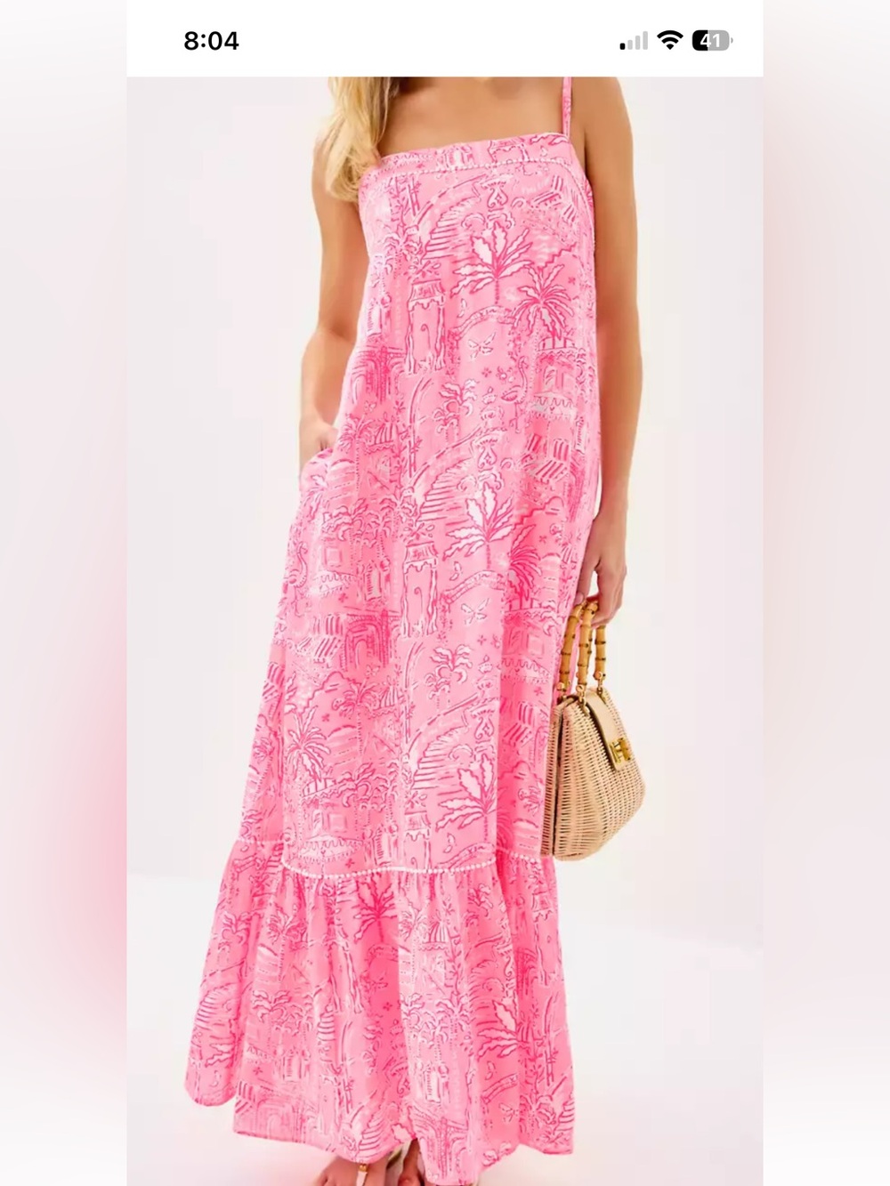 Lily Pulitzer Rozalie Pink Linen Maxi XL